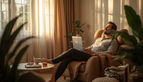 Comfortable online therapy session space
